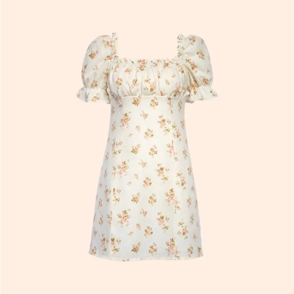 Reformation Robles floral linen mini dress